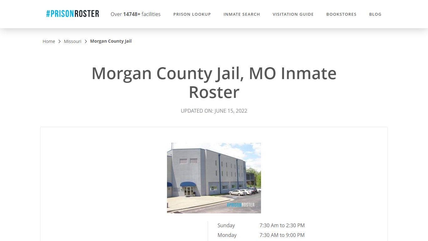 Morgan County Jail, MO Inmate Roster